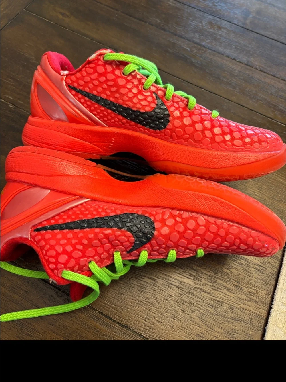 Nike Kids Zoom Kobe 6 Protro - Red with Neon Green Laces